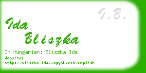 ida bliszka business card